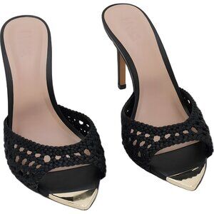 INC International Concepts Amra Woven Slide Sandals Black Women's US 7.5M
